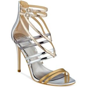 Guess Metallic Strappy Heels NWOT